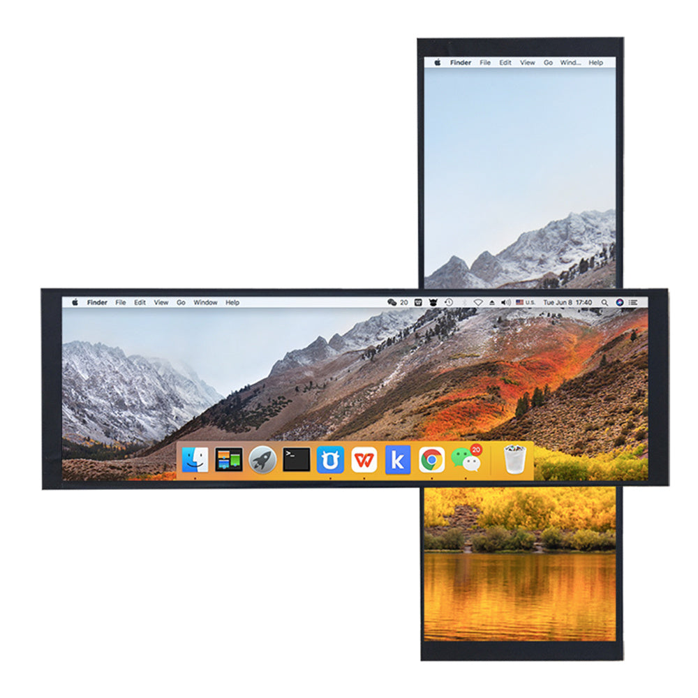 7.84 inch IPS Long Strip Capacitive touch screen LCD 400×1280 | 20cm HDMI Cable | 30cm USB Cable