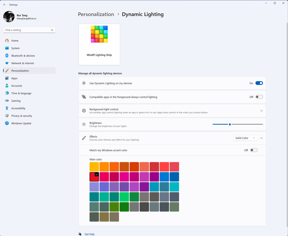 Windows Dynamic lighting